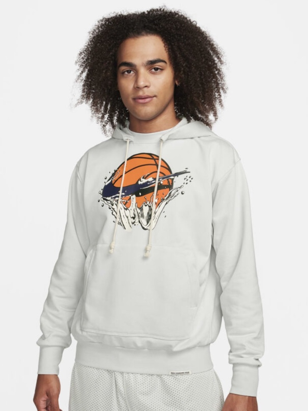 Nike Dri-Fit Standard Issue Basketball Hoodie Cool Grey Men’s Size Large